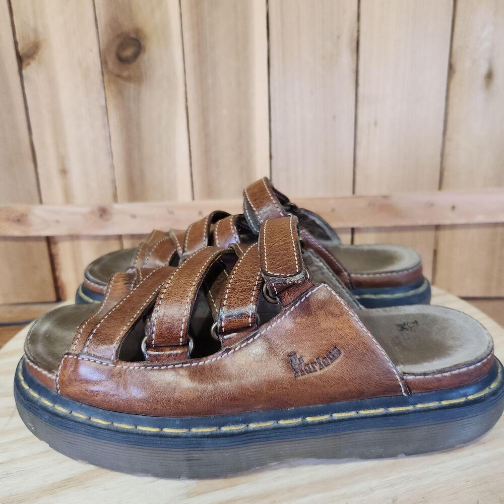 Vintage Dr. Martens Fisherman Sandals Shoes Mens 8 41 EU Brown Leather Slide